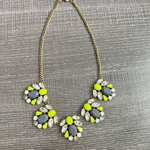 J. Crew Statement Necklace - Gray Chartreuse